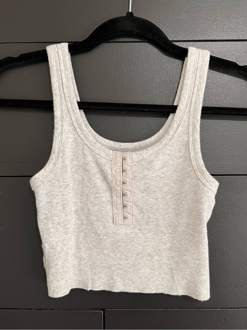 AERIE Ribbed Gray Cotton Tank Top Women’s Sz XS EUC